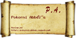 Pokorni Abbás névjegykártya